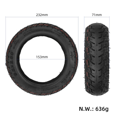 9.5x2.5 Inch Off-Road Tubeless Tire for KQI3/KQI3 PRO/KQI3 MAX/KQI3 SPORT Electric Scooter, 9.5x2.5 Inch Without Gas Nozzle, 9.5x2.5 Inch With Gas Nozzle