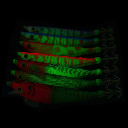 HENGJIA SJ033 Luminous Steel Wire Banana Shrimp Fake Bait, SJ033 (Blue Back Pink Pattern), SJ033 (Yellow Body Red Dot), SJ033 (Red Head Green Tail), SJ033 (Red Head White Tail), SJ033 (Red Head Light Green Tail), SJ033 (Colorful Stripe)                ...