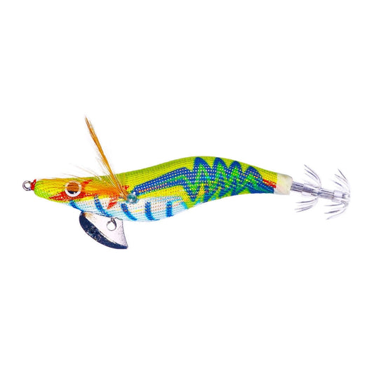 Hengjia SJ037 Luminous Electroplated Flash Wooden Shrimp Squid Lures, SJ037 (Yellow), SJ037 (Red), SJ037 (Orange)