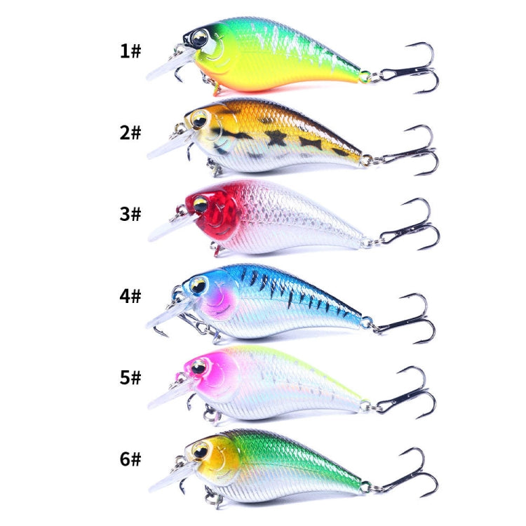 HENGJIA CB060 Leurre VIB Rock Little Fatty Flottant Faux Appâts 7cm 9.5g, 1, 2, 3, 4, 5, 6, 6 Couleurs, Boîte de 6 Couleurs
