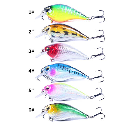 HENGJIA CB060 Leurre VIB Rock Little Fatty Flottant Faux Appâts 7cm 9.5g, 1, 2, 3, 4, 5, 6, 6 Couleurs, Boîte de 6 Couleurs