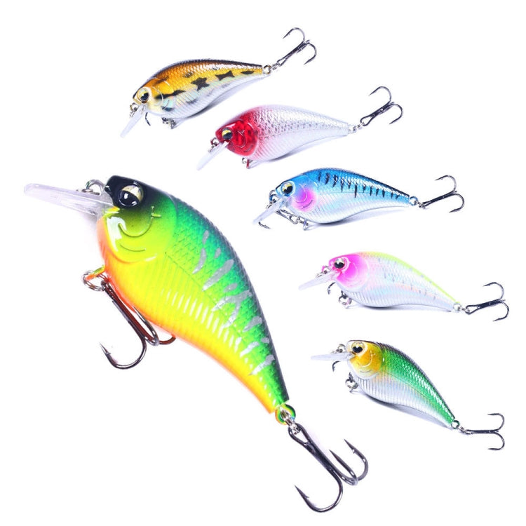 HENGJIA CB060 Leurre VIB Rock Little Fatty Flottant Faux Appâts 7cm 9.5g, 1, 2, 3, 4, 5, 6, 6 Couleurs, Boîte de 6 Couleurs