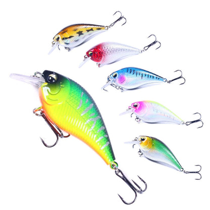 HENGJIA CB060 Leurre VIB Rock Little Fatty Flottant Faux Appâts 7cm 9.5g, 1, 2, 3, 4, 5, 6, 6 Couleurs, Boîte de 6 Couleurs