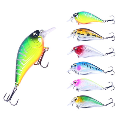 HENGJIA CB060 Leurre VIB Rock Little Fatty Flottant Faux Appâts 7cm 9.5g, 1, 2, 3, 4, 5, 6, 6 Couleurs, Boîte de 6 Couleurs