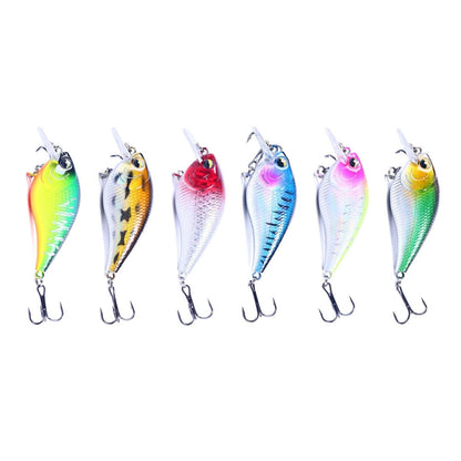 HENGJIA CB060 Leurre VIB Rock Little Fatty Flottant Faux Appâts 7cm 9.5g, 1, 2, 3, 4, 5, 6, 6 Couleurs, Boîte de 6 Couleurs
