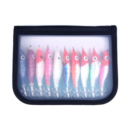 HENGJIA SJB012 Veilleuse Simulation Crevette Calmar Aiguille Pêche en mer Faux Appât, SJB012 (10 couleurs emballées)