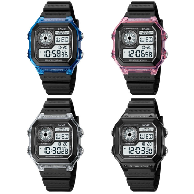 SKMEI 1998 Transparent Shell Ice Sensor Outdoor Sports Waterproof Multi-function Watch, 1998 Blue, 1998 White, 1998 Purple, 1998 Black