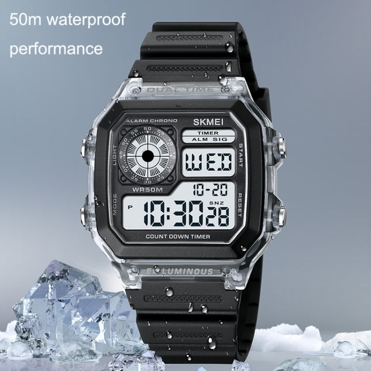 SKMEI 1998 Transparent Shell Ice Sensor Outdoor Sports Waterproof Multi-function Watch, 1998 Blue, 1998 White, 1998 Purple, 1998 Black