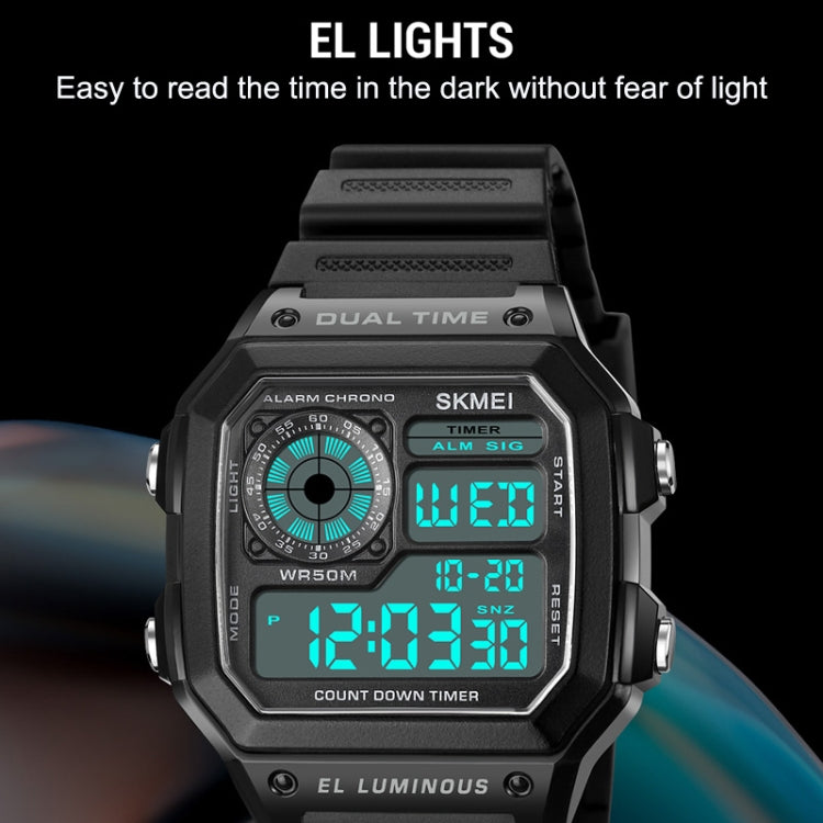 SKMEI 1998 Transparent Shell Ice Sensor Outdoor Sports Waterproof Multi-function Watch, 1998 Blue, 1998 White, 1998 Purple, 1998 Black