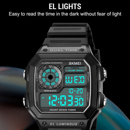 SKMEI 1998 Transparent Shell Ice Sensor Outdoor Sports Waterproof Multi-function Watch, 1998 Blue, 1998 White, 1998 Purple, 1998 Black