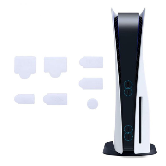 For PS5 2sets 7pcs/Set Dust Plug Silicone Dust Protector Anti-Dust Cover, White, Red, Blue, Black