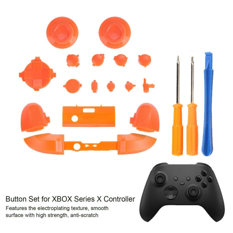 For Xbox Series X Controller Thumbstick LB RB Bumpers Trigger Buttons With Screwdriver Accessories, Black, White, Blue, Light Blue, Red, Rose Red, Orange, Purple, Green, Yellow, Transparent