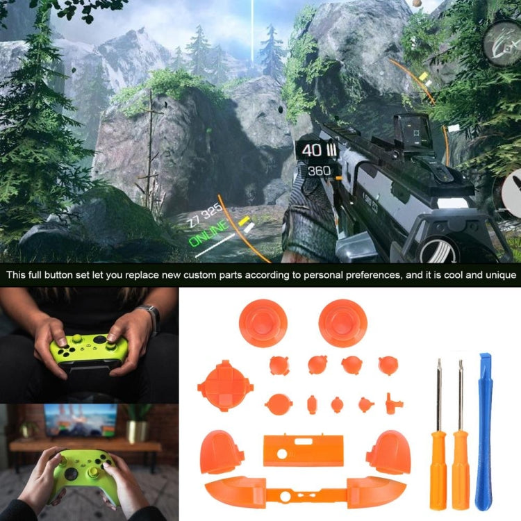For Xbox Series X Controller Thumbstick LB RB Bumpers Trigger Buttons With Screwdriver Accessories, Black, White, Blue, Light Blue, Red, Rose Red, Orange, Purple, Green, Yellow, Transparent