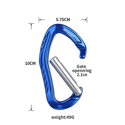 XINDA  22KN Rock Climbing  Straight Quickdraw Spring-loaded Gate Buckle Aluminum Carabiner, XD-8126 (Red), XD-8126 (Orange), XD-8126 (Silver), XD-8126 (Blue), XD-8126 (Black)