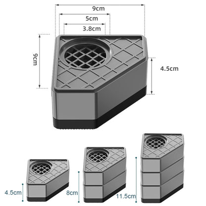 BS-XYJJD Household Washing Machine Refrigerator Non-slip Shock-absorbing Floor Mat, 4pcs Single-layer, 4pcs Double-layer, 4pcs Three-layer