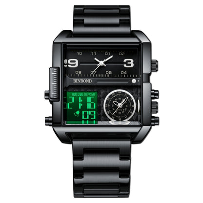 Montre BINBOND B3332 à quartz sport multifonction étanche de forme carrée