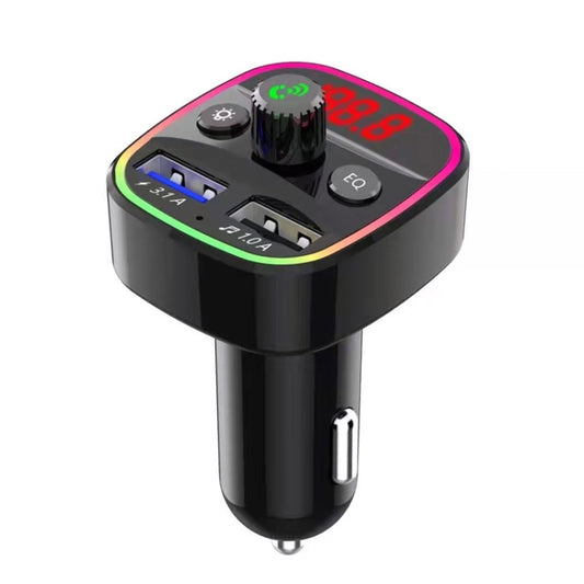 3.1A Chargeur de Voiture Bluetooth USB+PD Transmetteur FM de Voiture Éclairage Coloré, Q3, Q5, Q7
