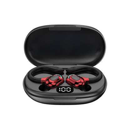 F8 Hanging Ear Stereo Wireless Bluetooth Earphones With Charging Bin, With Charging Bin(Black Double Ear), With Charging Bin(Red Double Ear), With Charging Bin(Green Double Ear), With Charging Bin(Blue Double Ear)