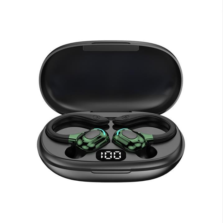 F8 Hanging Ear Stereo Wireless Bluetooth Earphones With Charging Bin, With Charging Bin(Black Double Ear), With Charging Bin(Red Double Ear), With Charging Bin(Green Double Ear), With Charging Bin(Blue Double Ear)