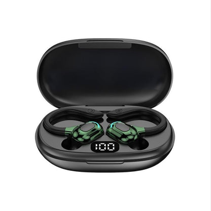F8 Hanging Ear Stereo Wireless Bluetooth Earphones With Charging Bin, With Charging Bin(Black Double Ear), With Charging Bin(Red Double Ear), With Charging Bin(Green Double Ear), With Charging Bin(Blue Double Ear)