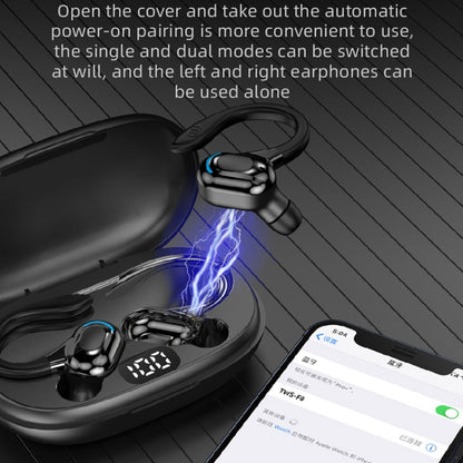 F8 Hanging Ear Stereo Wireless Bluetooth Earphones With Charging Bin, With Charging Bin(Green Double Ear), With Charging Bin(Blue Double Ear), With Charging Bin(Black Double Ear), With Charging Bin(Red Double Ear)