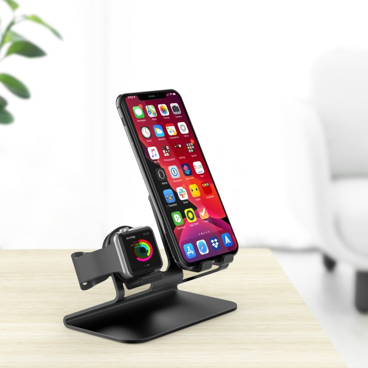Base de chargement en alliage d'aluminium AhaStyle ST04, pour smartphones de 4 à 8 pouces et Apple Watch, ST04 (noir), ST04 (or rose), ST04 (argent)