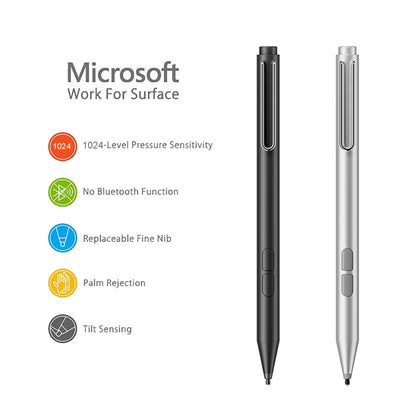F94S For Microsoft Surface Series Stylus Pen 1024 Pressure Level Electronic Pen, 1024 Pressure Level (Black), 1024 Pressure Level (Silver)