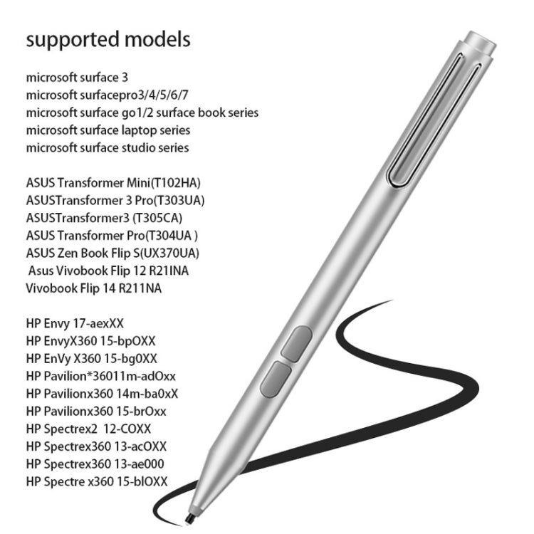 F94S For Microsoft Surface Series Stylus Pen 1024 Pressure Level Electronic Pen, 1024 Pressure Level (Black), 1024 Pressure Level (Silver)