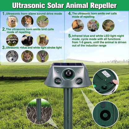 SK031 Four-Sided Solar Animal Repeller Bird Repeller Ultrasonic Rat Repeller