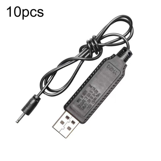 10pcs 3.7V IC Circuit Protection Lithium Battery USB Straight Head Charging Cable, 2.0mm, 2.5mm, 3.5mm, 5.5mm