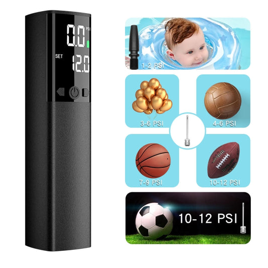 AP-04 Pompe à air électrique sans fil avec écran LCD pour ballon de football et de basket