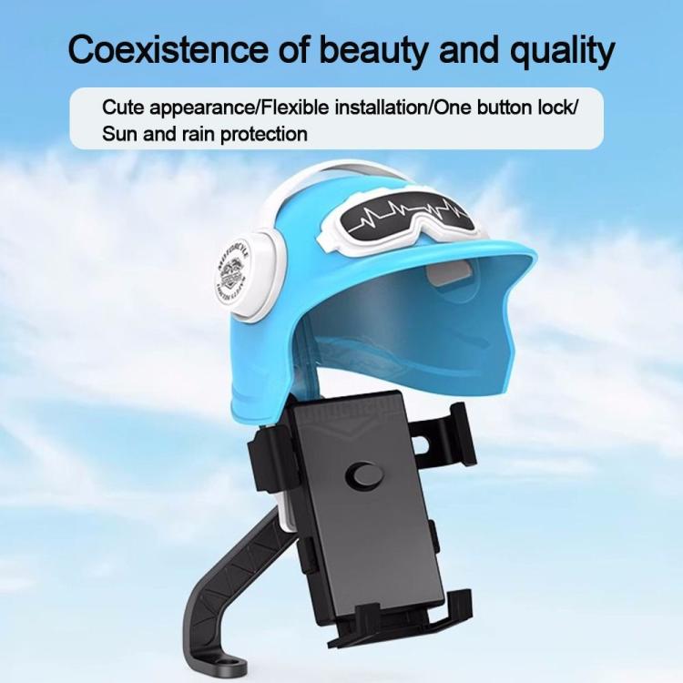 Small Helmet Sunscreen Phone Stand Bracket Motorcycle Mobile Phone Holder,Spec:, Handlebar White, Rearview Mirror Blue, Rearview Mirror White, Blue Helmet, White Helmet, Handlebar Yellow, Rearview Mirror Black, Rearview Mirror Yellow