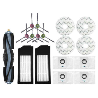 1pc Dust Box For ECOVACS X1 ONMI / X1 TURBO Vacuum Cleaner Accessories, 14 In 1 Set, 1pc Main Brush, 2pairs Side brush, 2pcs Filter, 1pc Main Brush Cover, 2pcs Dust Bag, 1pc Dust Box