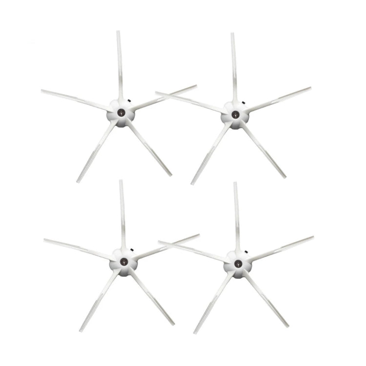 For Roborock S7 / T7S / T7S Plus G10, 4pcs Black Side Brush, 4pcs White Side Brush, 1pc Main Brush Cover