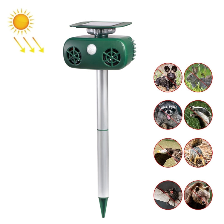 SK628 Solar Powered Animal Repeller 360 Degree Strobe Light Bird Repeller Ultrasonic Rat Repeller