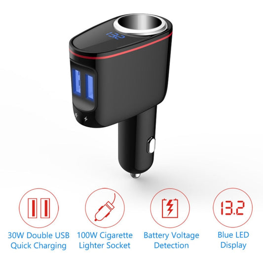 Allume-cigare de voiture multifonction 100W Double chargeur haute puissance, S-06A, S-06 Bluetooth