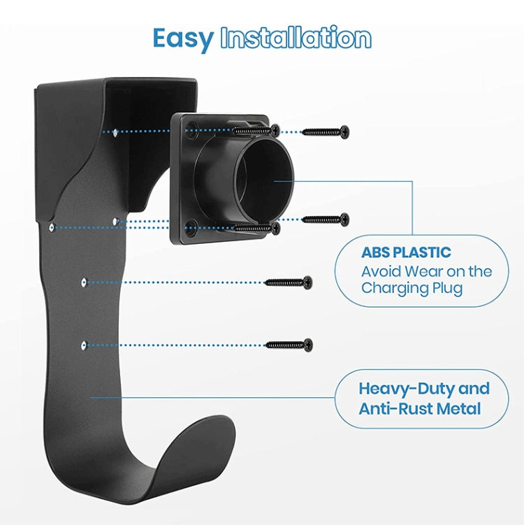 EV Charger Cable Holder Electric Car Charging Cable Organizer for J1772 Plug, EV Charger Cable