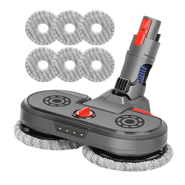 Vacuum Cleaner Electric Mopping Head Integrated Water Tank With 6pcs Rag, For Dyson V7 V8 V10 V11, For Dyson V15