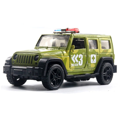 1:36 Véhicule tout-terrain de police, modèle de voiture d'ambulance, jouet pour garçon avec son et lumière, voiture de police, voiture d'ambulance, camion de pompiers, armée