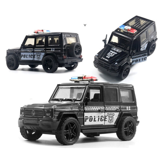 Voiture de police tout-terrain miniature à l'échelle 1:36 avec effets sonores et lumineux, camion de pompiers, véhicule militaire.