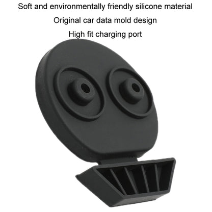 For Tesla Model3/Y 2pcs Charging Port Silicone Dustproof Waterproof Cover, Conjoined Black, Conjoined Red, Conjoined Blue