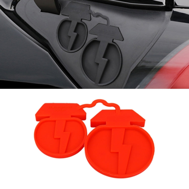For Tesla Model3/Y 2pcs Charging Port Silicone Dustproof Waterproof Cover, Conjoined Black, Conjoined Red, Conjoined Blue