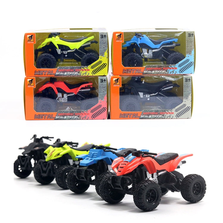 1:36 Modèle de moto tout-terrain à quatre roues de plage simulée, jouet pour enfants, moto verte, moto bleue, moto rouge, moto noire