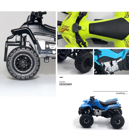 1:36 Modèle de moto tout-terrain à quatre roues de plage simulée, jouet pour enfants, moto verte, moto bleue, moto rouge, moto noire