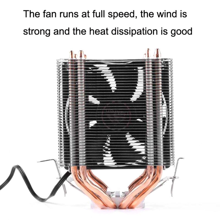 Desktop Computer Double Copper Tube CPU Radiator Super Quiet, 2 Tube Without Light 3-pin Single Fan, 2 Tube Without Light 3-pin Double Fan, 2 Tube Red Light 3-pin Single Fan, 2 Tube Blue Light 3-pin Single Fan, 2 Tube Blue Light 3-pin Double Fan�������...