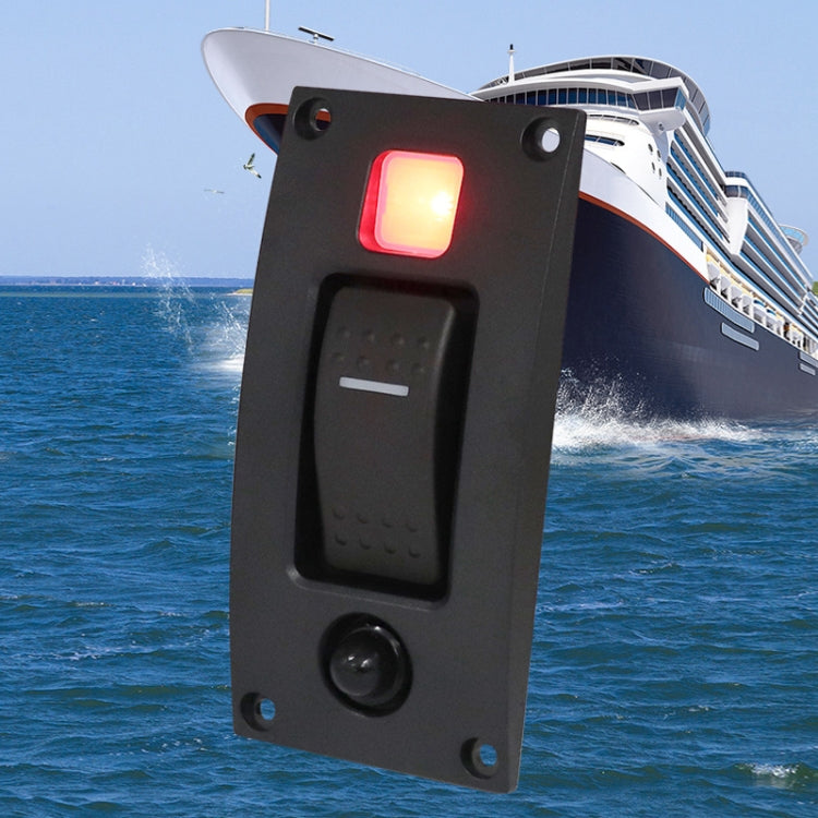 Marine Self-Locking Resetting Switch With Overload Protection Indicator Light, ON-OFF-ON 3 Switch, ON-OFF 2 Switch, ON-OFF-ON 3 Switch (Printed), Square 5V 3.4A Car Charging Panel