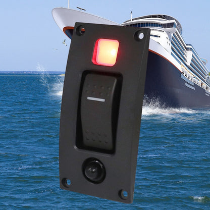 Marine Self-Locking Resetting Switch With Overload Protection Indicator Light, ON-OFF-ON 3 Switch, ON-OFF 2 Switch, ON-OFF-ON 3 Switch (Printed), Square 5V 3.4A Car Charging Panel