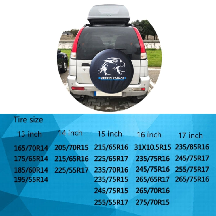 PVC Faux Leather Spare Wheel Cover Rear Tire Protector, 14 inch, 15 inch, 16 inch, 17 inch
