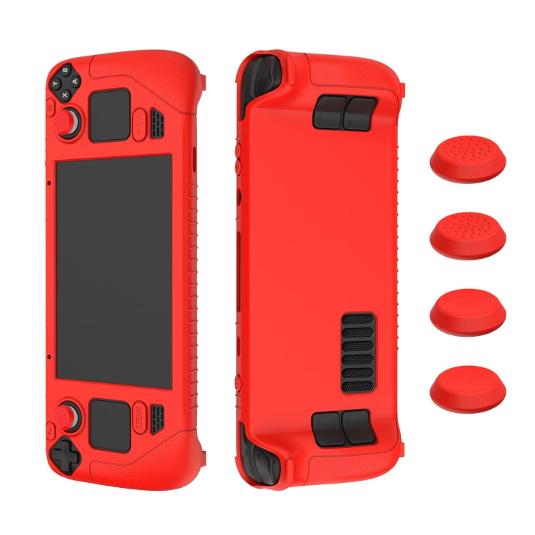 For Steam Deck Game Controller Soft Silicone Protective Cover Case With 4pcs Key Cap, SD001 (Red), SD001 (Luminous Blue), SD001 (Luminous Green), SD001 (Black)
