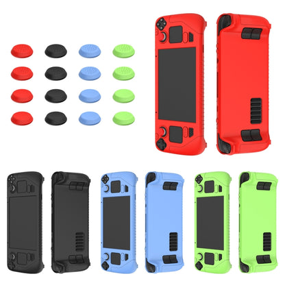 For Steam Deck Game Controller Soft Silicone Protective Cover Case With 4pcs Key Cap, SD001 (Red), SD001 (Luminous Blue), SD001 (Luminous Green), SD001 (Black)